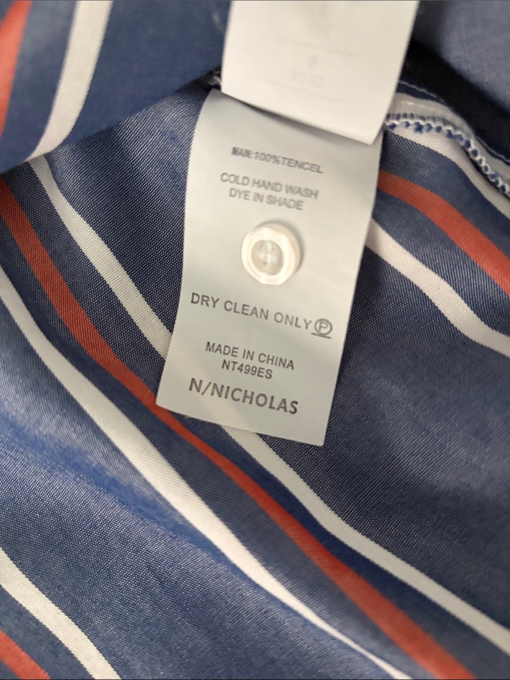 NICHOLAS Navy, White & Rust Striped Cold-Shoulder Top - Picture 5 of 13